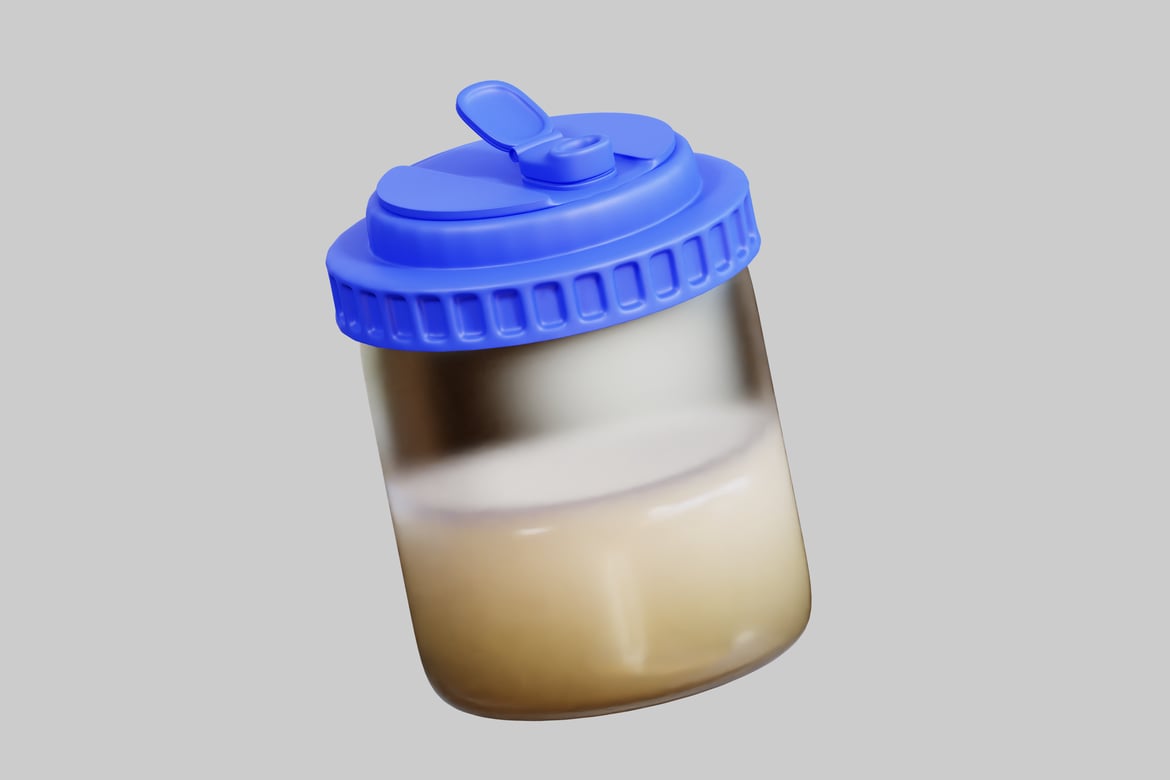 Download Baby Bottle with Sapphire Blue Lid and Cap 3D Model