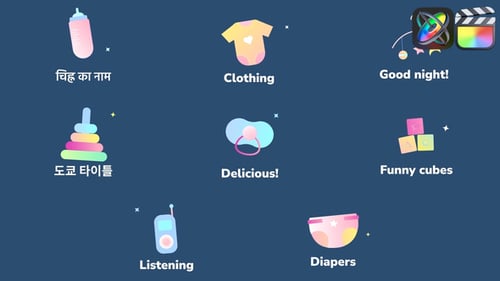 Download Baby Icons And Titles for FCPX Apple Motion Template