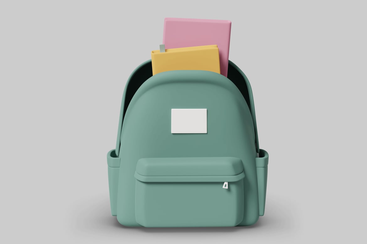 Download Backpack with two books 3D Model