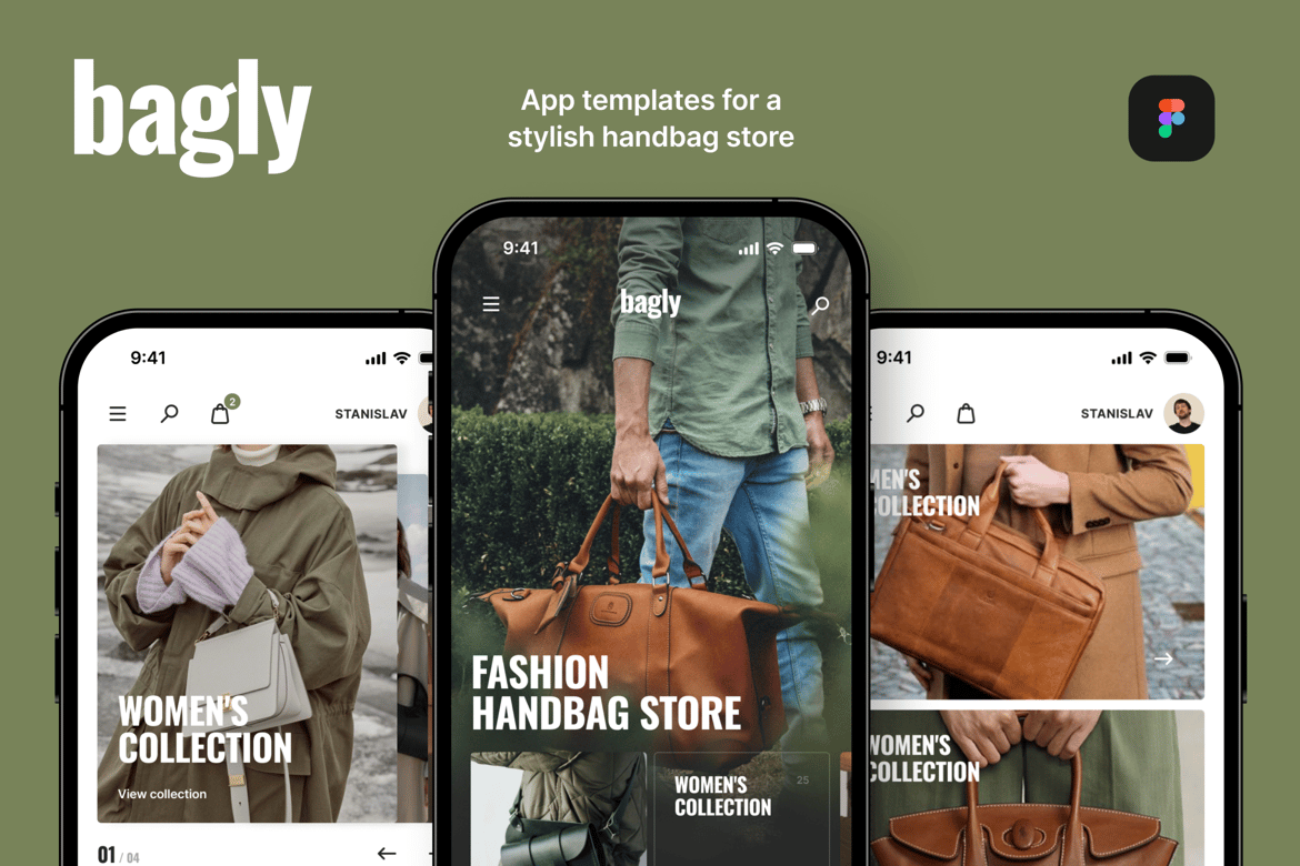 Download Bagly Handbags Shop App Templates Figma Design