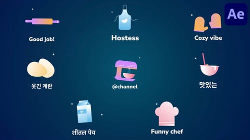 Download Baking And Cooking Icons And Titles for After Effects After Effect Template