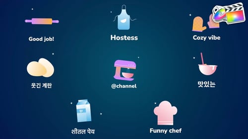 Download Baking And Cooking Icons And Titles for FCPX Apple Motion Template