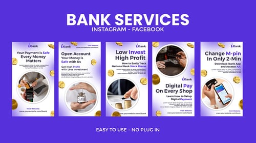 Download Bank Services Instagram Stories After Effects Template