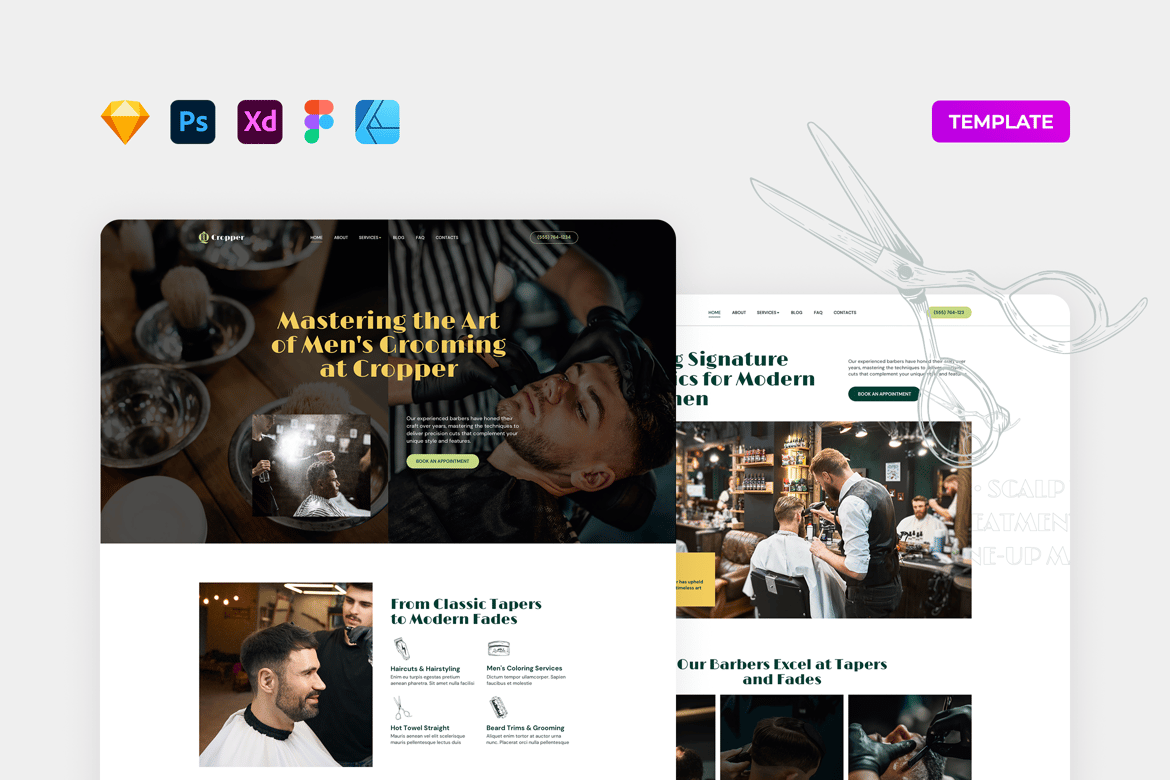 Download Barbershop Template Figma Design
