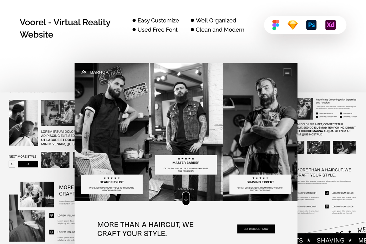Download Barhop - Barber Shop Website Figma Design