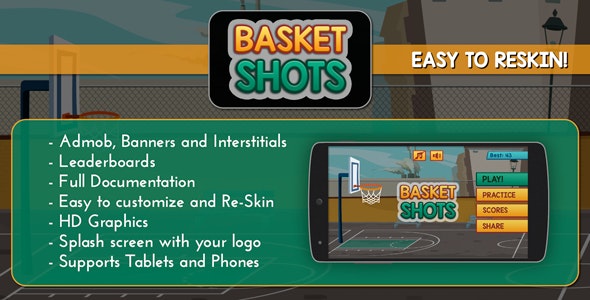 Download Basket Shots - HD Basketball Game Template Android Game