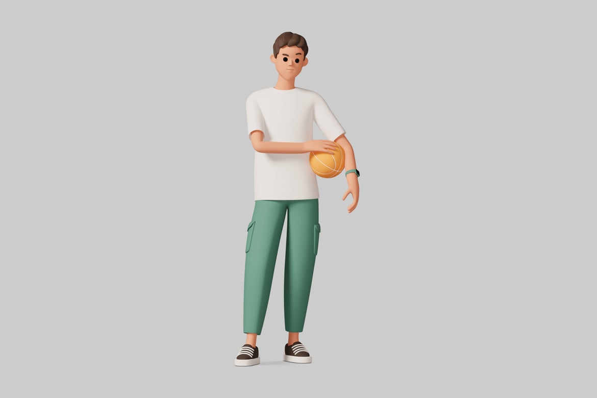 Download Basketball player in cartoon style 3D Model