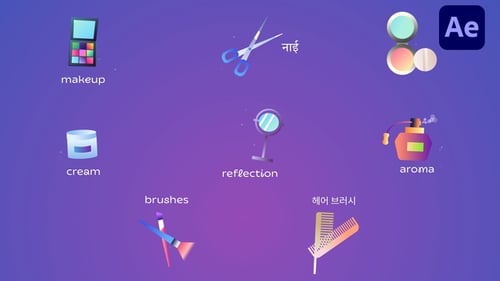 Download Beauty Icons And Titles for After Effects After Effect Template