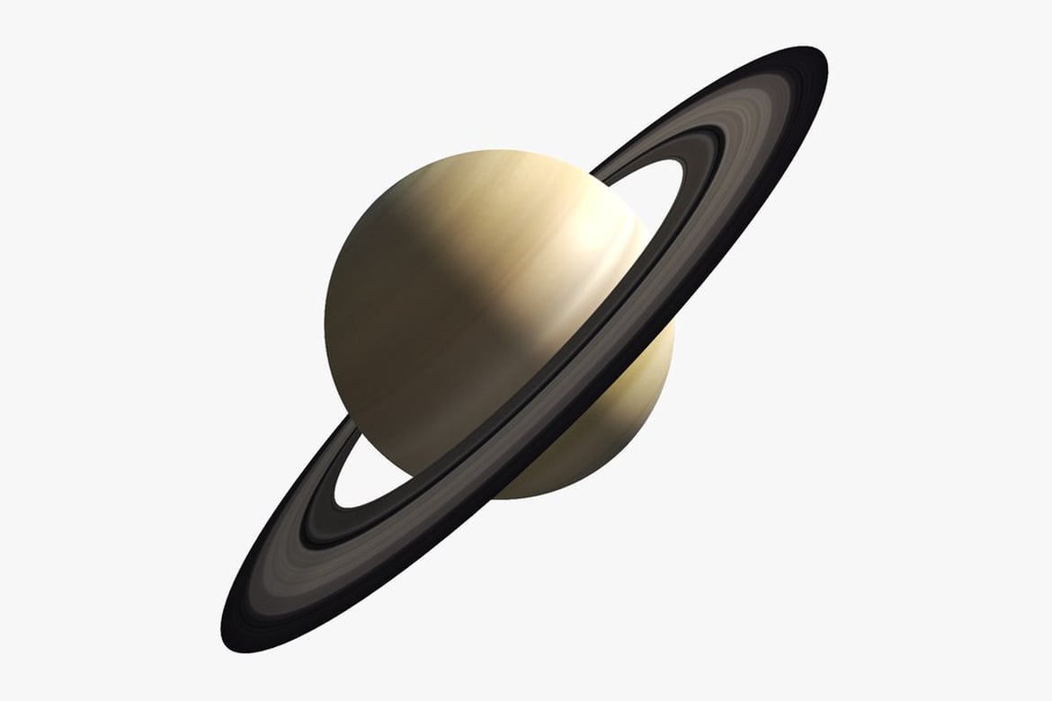 Download Beige Planet with Tilted, Multi-Layered Ring System 3D Model