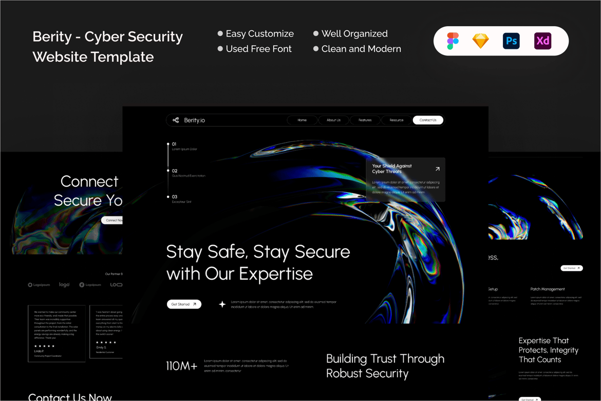 Download Berity - Cyber Security Website Template Figma Design