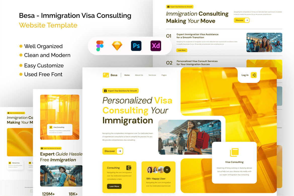 Download Besa - Immigration Visa Consulting Website Figma Design