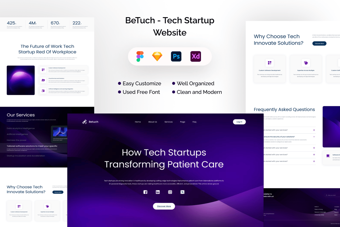 Download BeTuch - Tech Startup Website Figma Design