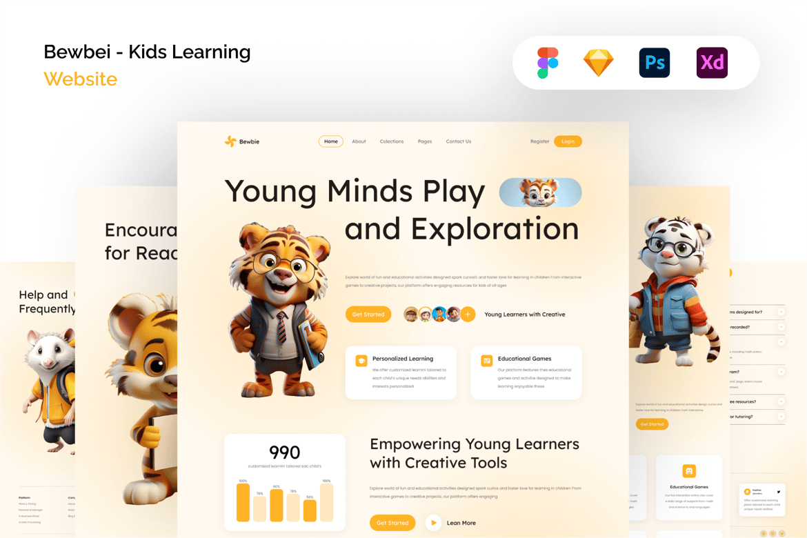 Download Bewbei - Kids Learning Website Figma Design