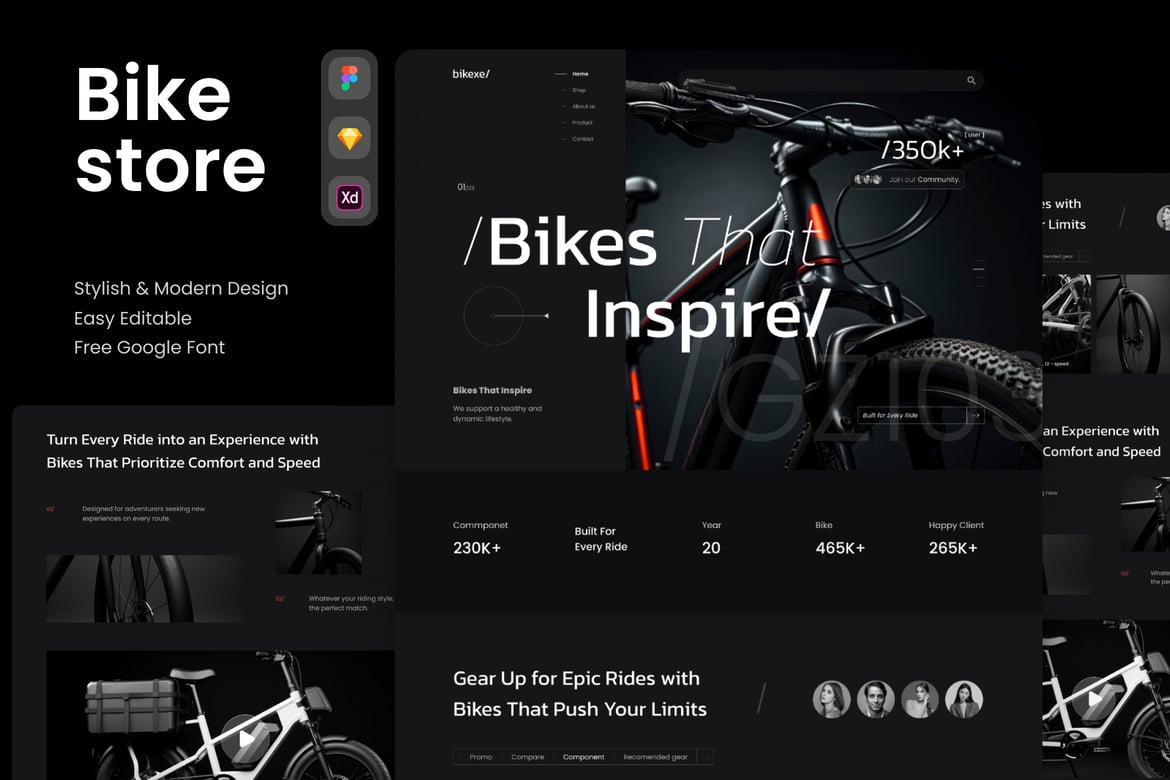 Download bikexe - Bike store website Figma Design