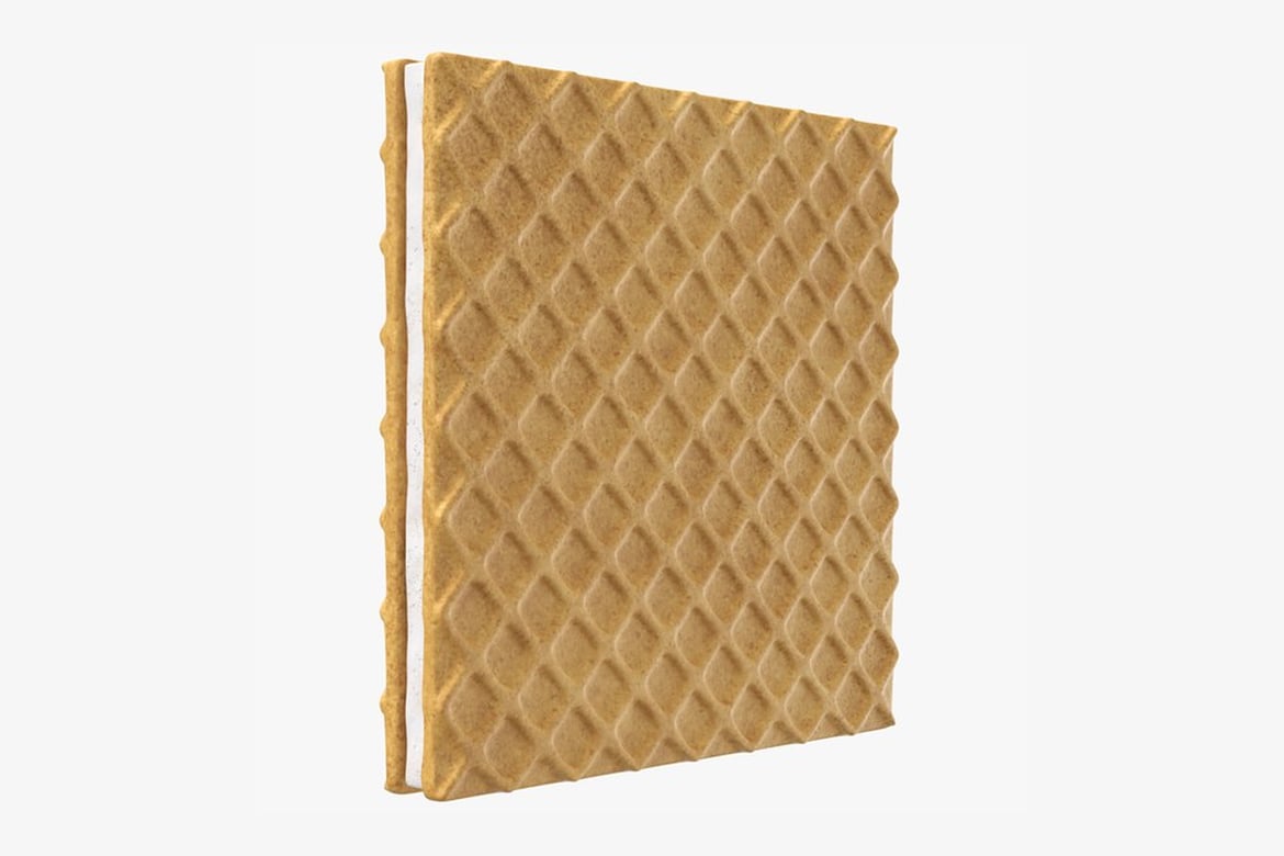 Download Biscuit, Light Brown Square Wafer with Diamond Pattern 3D Model