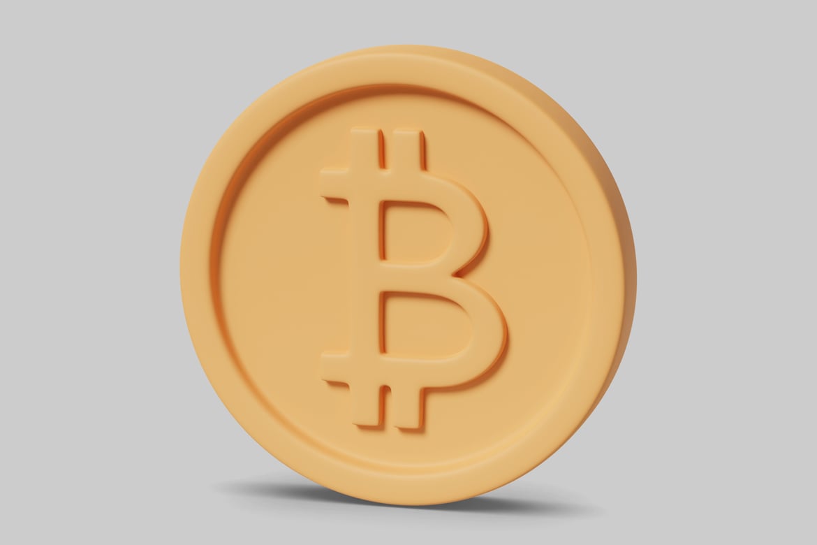 Download Bitcoin coin with stylized B logo. 3D Model