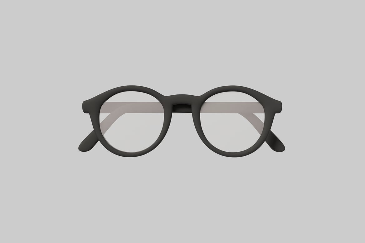 Download Black circular glasses 3D Model