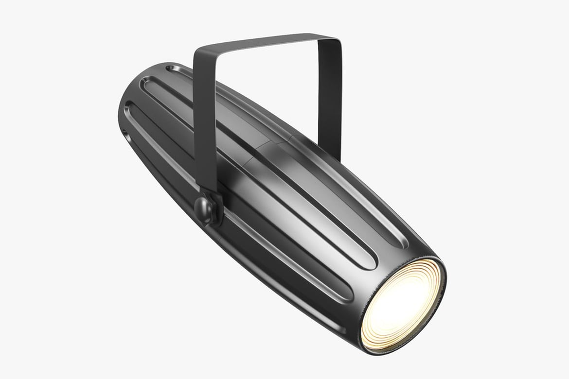 Download Black Flashlight with Angled Handle 3D Model