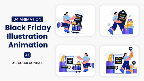 Download Black Friday Illustration Scene After Effect Template