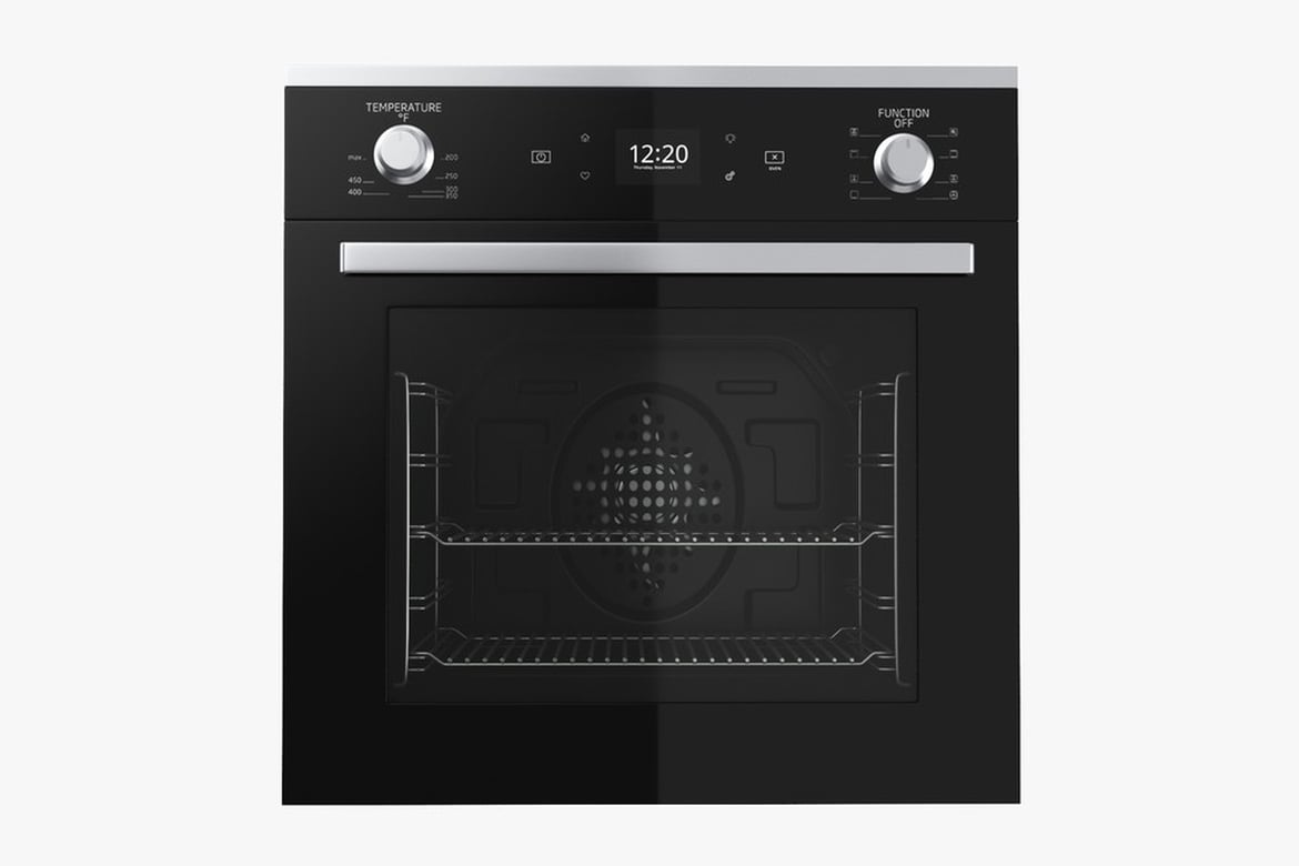 Download Black Oven with Digital Display and Control Panel 3D Model