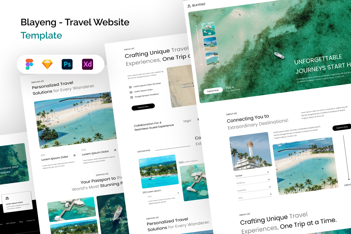 Download Blayeng - Travel Website Template Figma Design