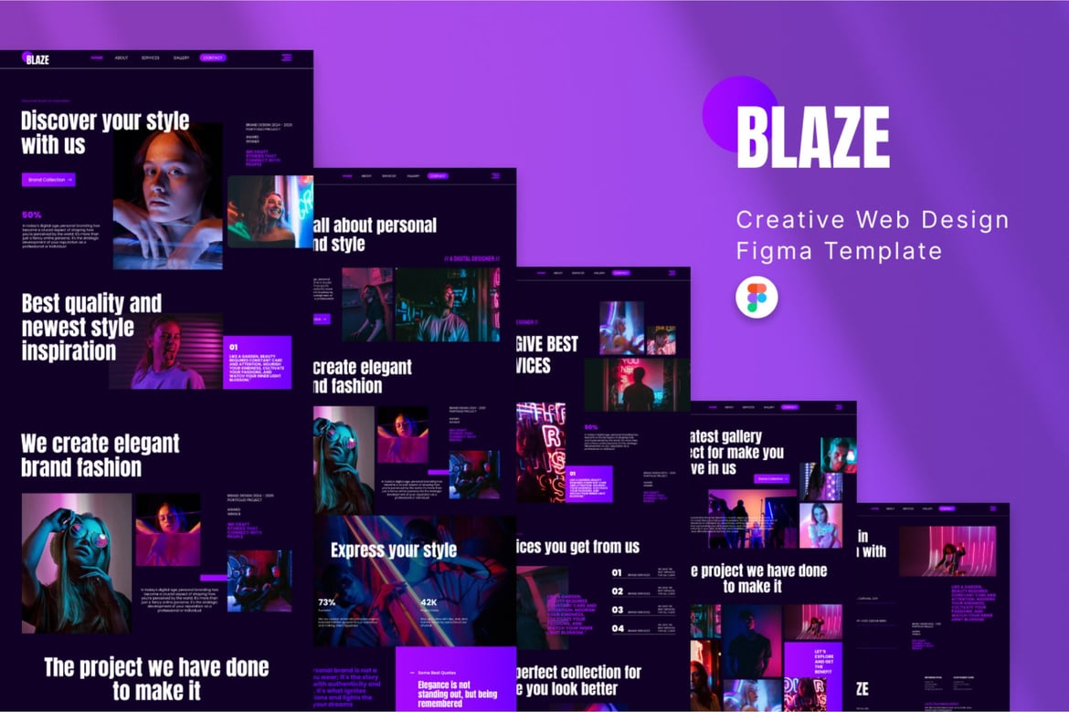 Download Blaze - Digital Agency Figma Website Template Figma Design