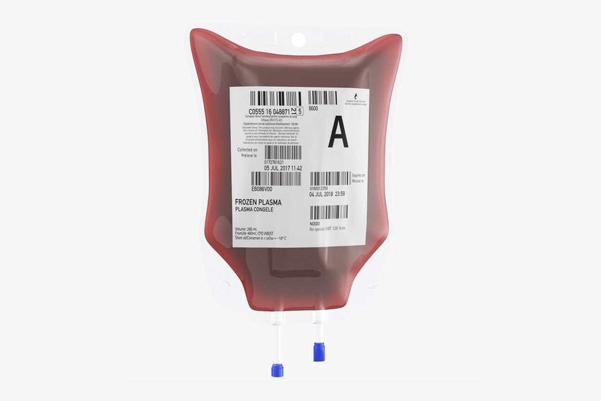 Download Blood Bag with White Label and Prominent "A" Marking 3D Model