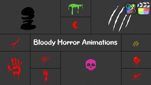 Download Bloody Horror Animations Pack for FCPX Apple Motion Template