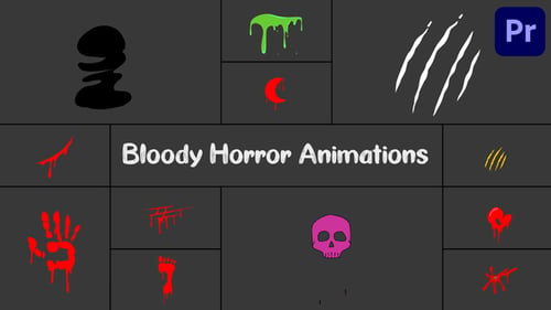 Download Bloody Horror Animations Pack for Premiere Pro Premiere Pro Template