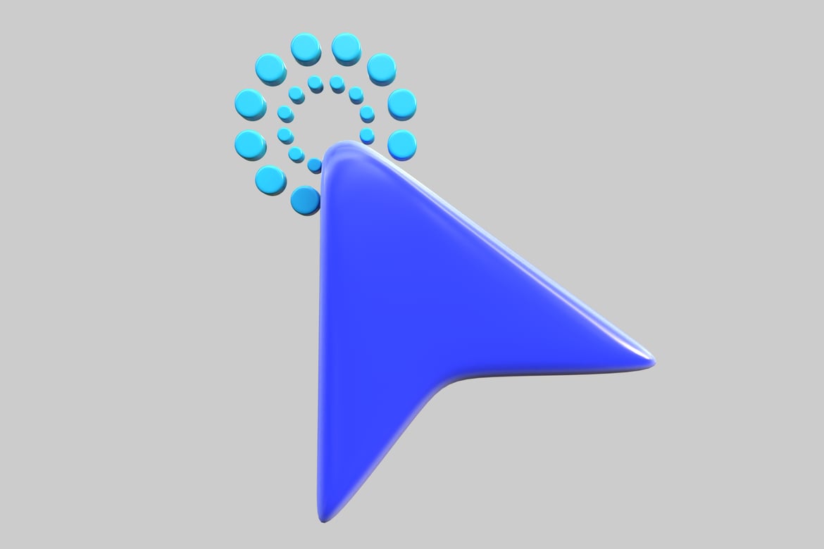 Download Blue arrow with circles. 3D Model