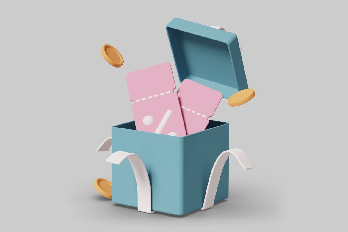 Download Blue box with pink tickets 3D Model