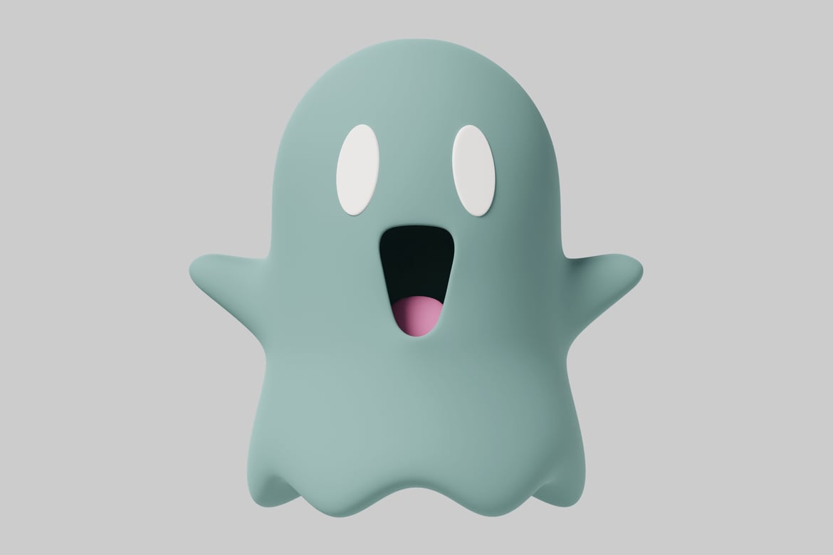 Download Blue-Green Cartoon Ghost 3D Model