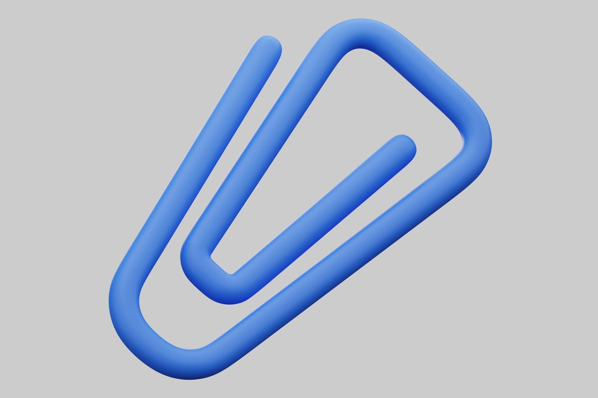 Download Blue paperclip. 3D Model