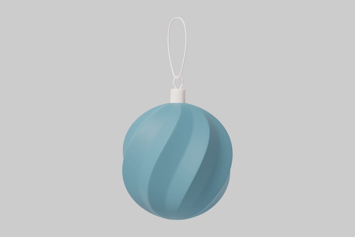 Download Blue spherical ornament with white cap and loop 3D Model