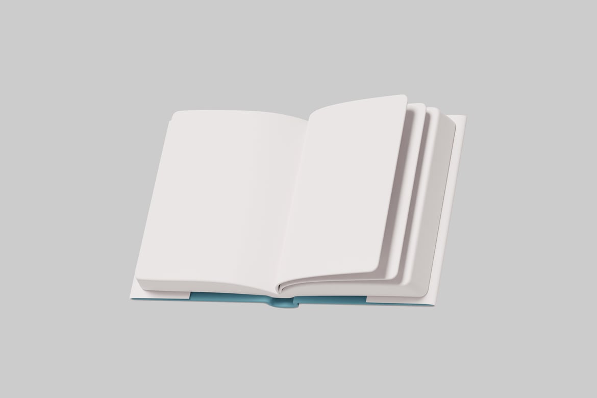 Download Book with white cover and blue spine 3D Model