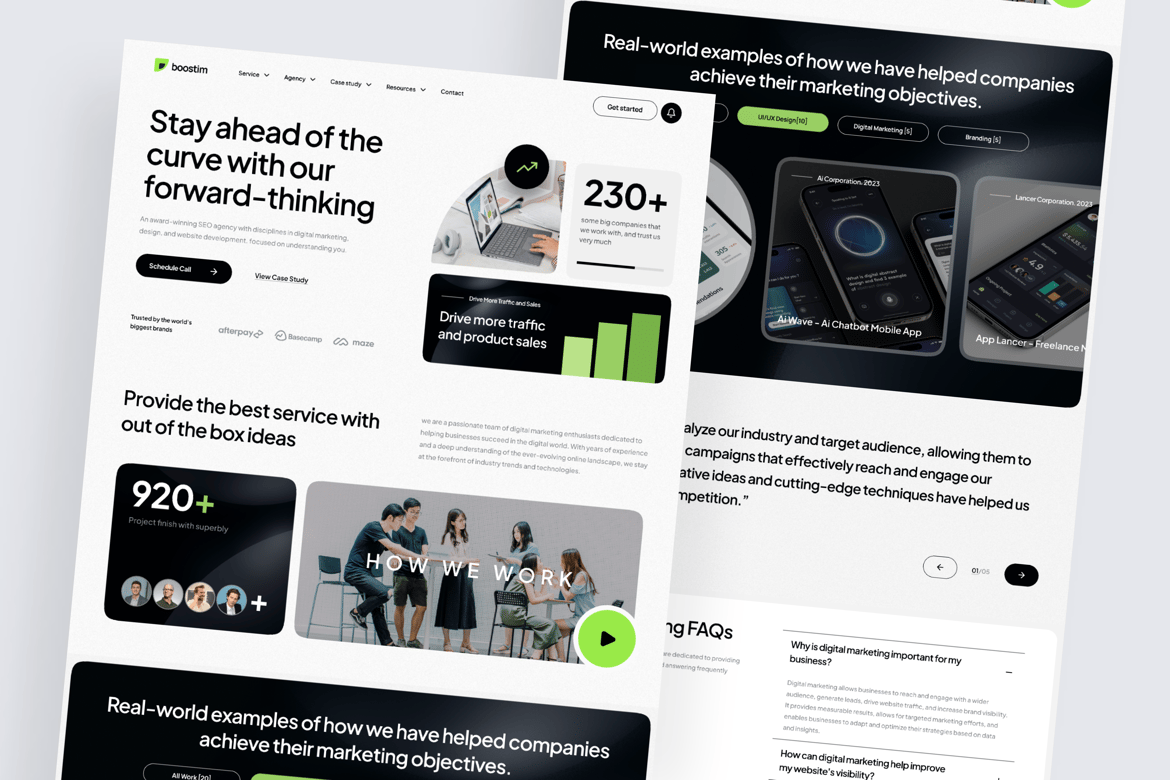 Download Bostim - Digital marketing Agency Landing Page Figma Design