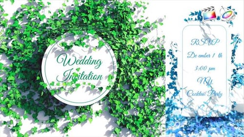 Download Botanical Leaves Wedding Invitation Apple Motion Template