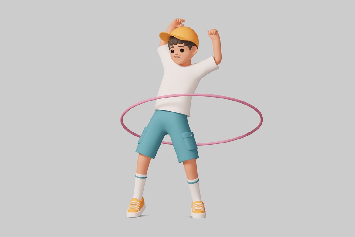 Download Boy Hula Hooping 3D Model