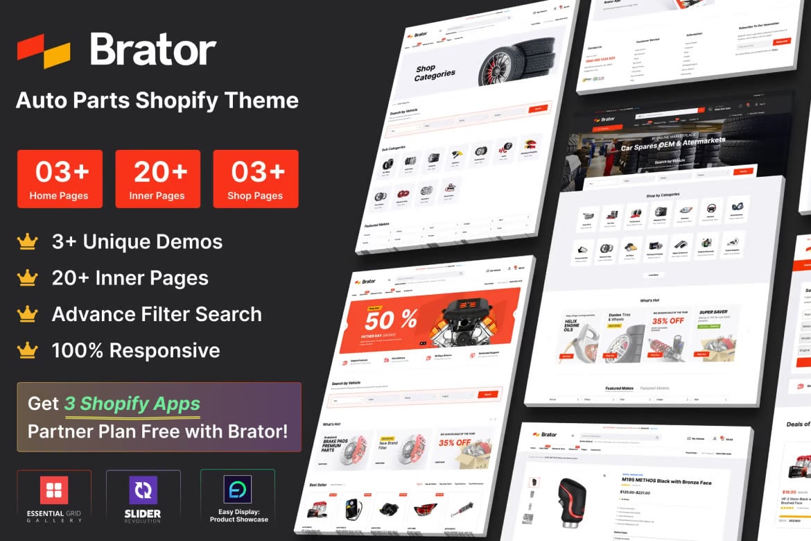 Download Brator - Auto Parts  Shopify Theme