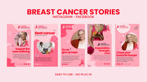 Download Breast Cancer Instagram Stories After Effect Template