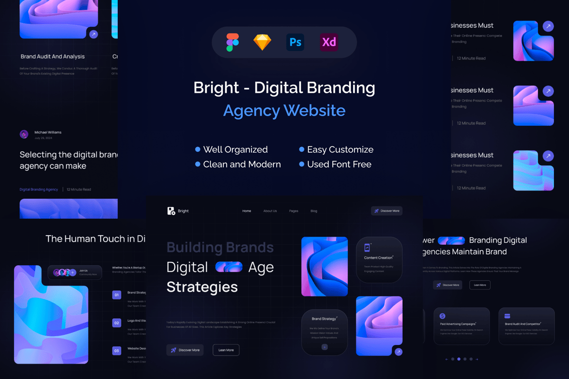 Download Bright - Digital Branding Agency Website