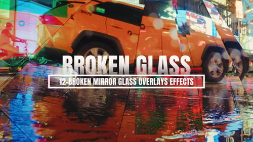 Download Broken Mirror Glass Overlays Effects MOGRT Premiere Pro Template