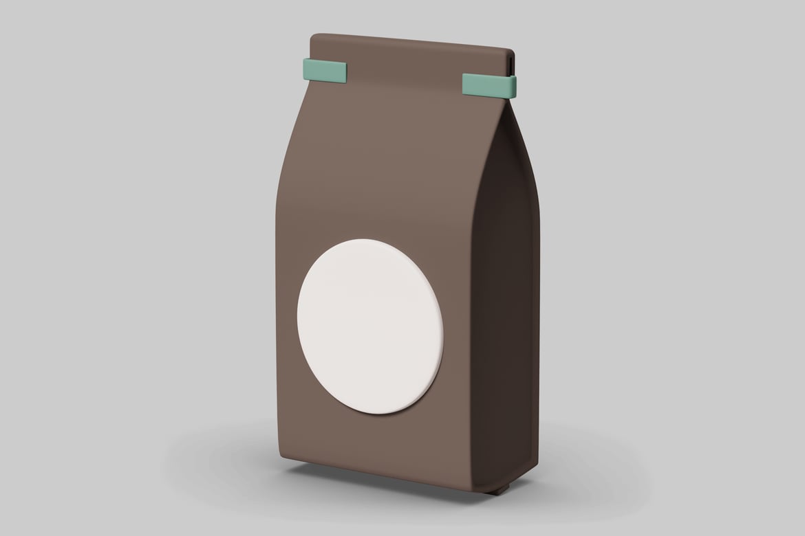 Download Brown bag with white circle. 3D Model