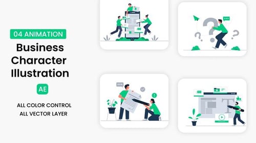 Download Business Character Illustration Scene After Effect Template