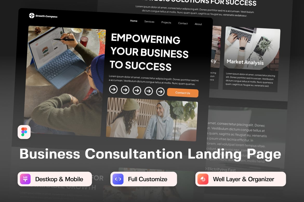 Download Business Consultant Landing Page Figma Design