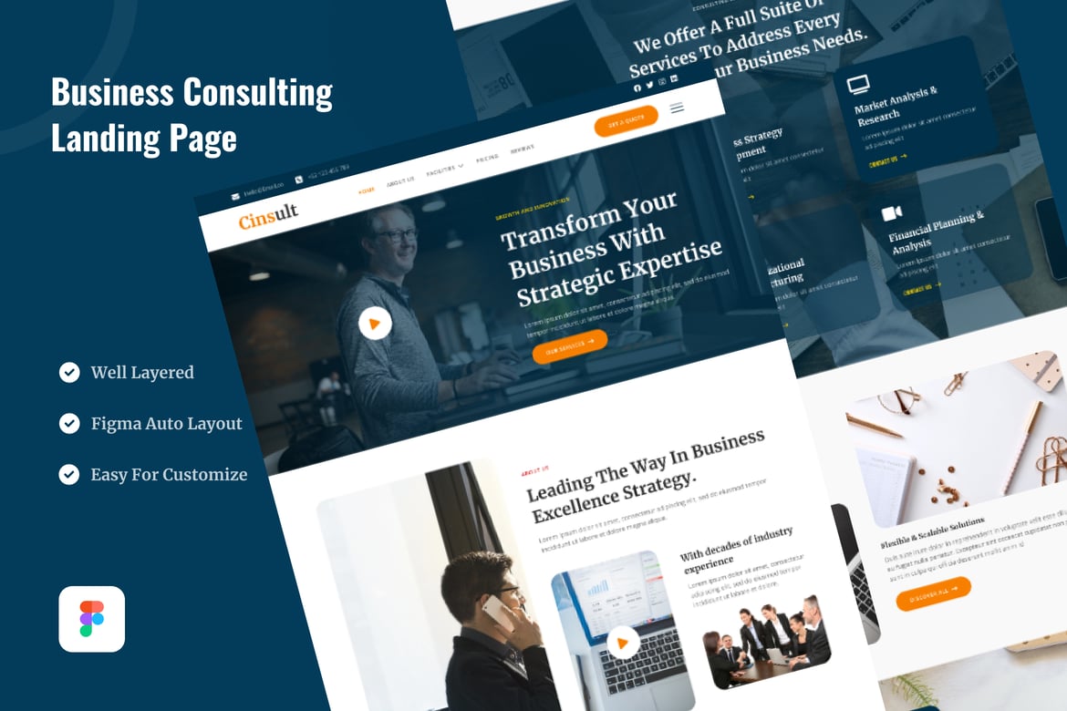 Download Business Consulting Landing Page Website Figma Figma Design