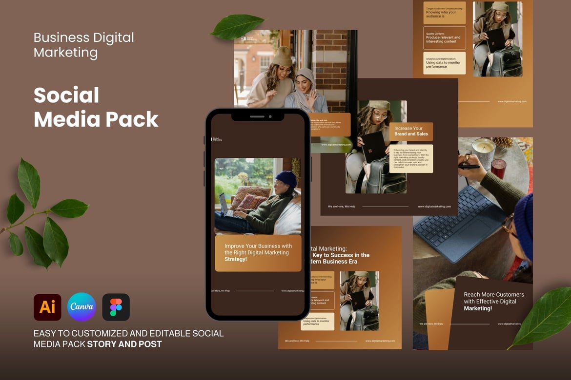 Download Business Digital Marketing - IG Feed and Story Figma Design