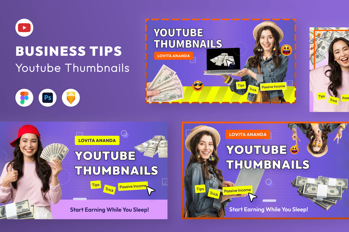 Download Business Tips How to Get Rich Youtube Thumbnail Figma Design