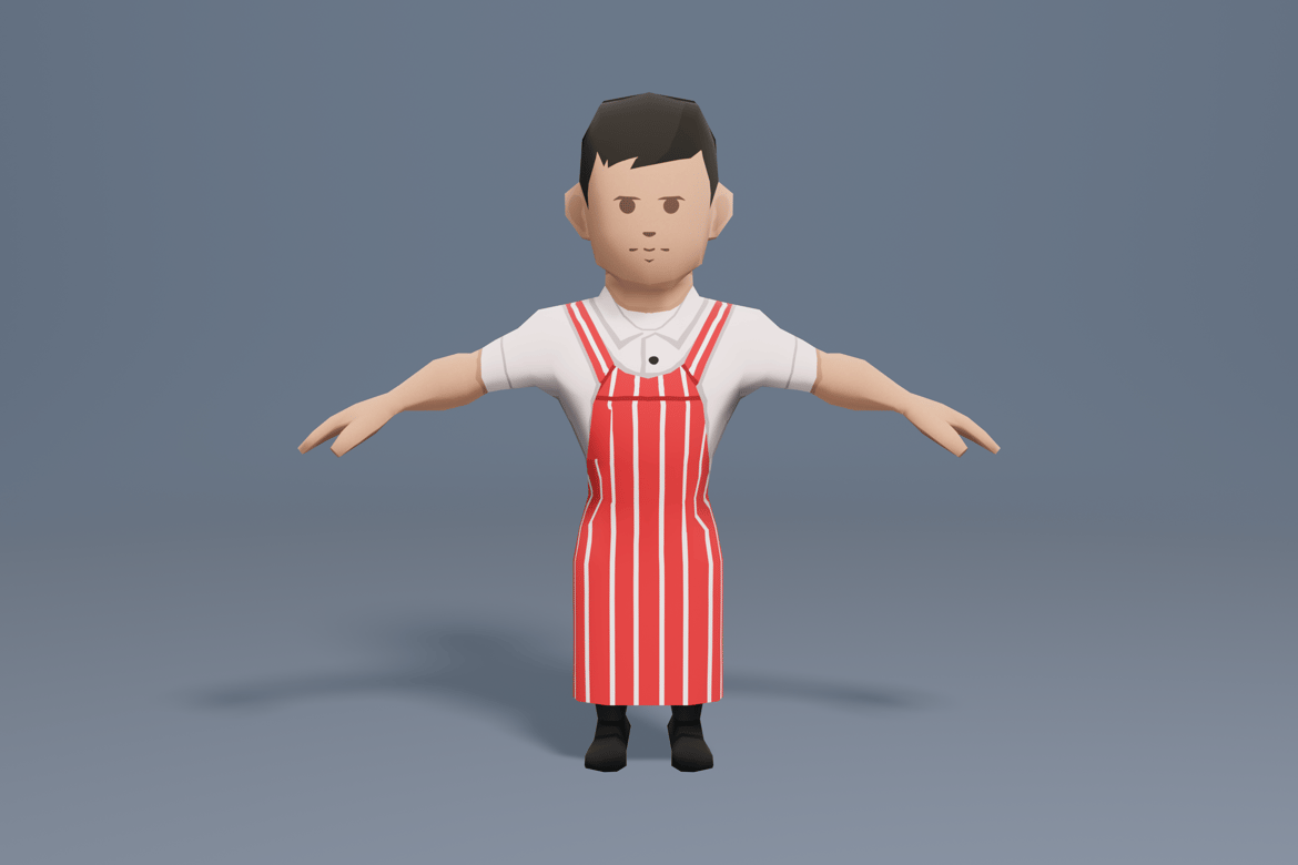 Download Butcher man in apron 3D Model