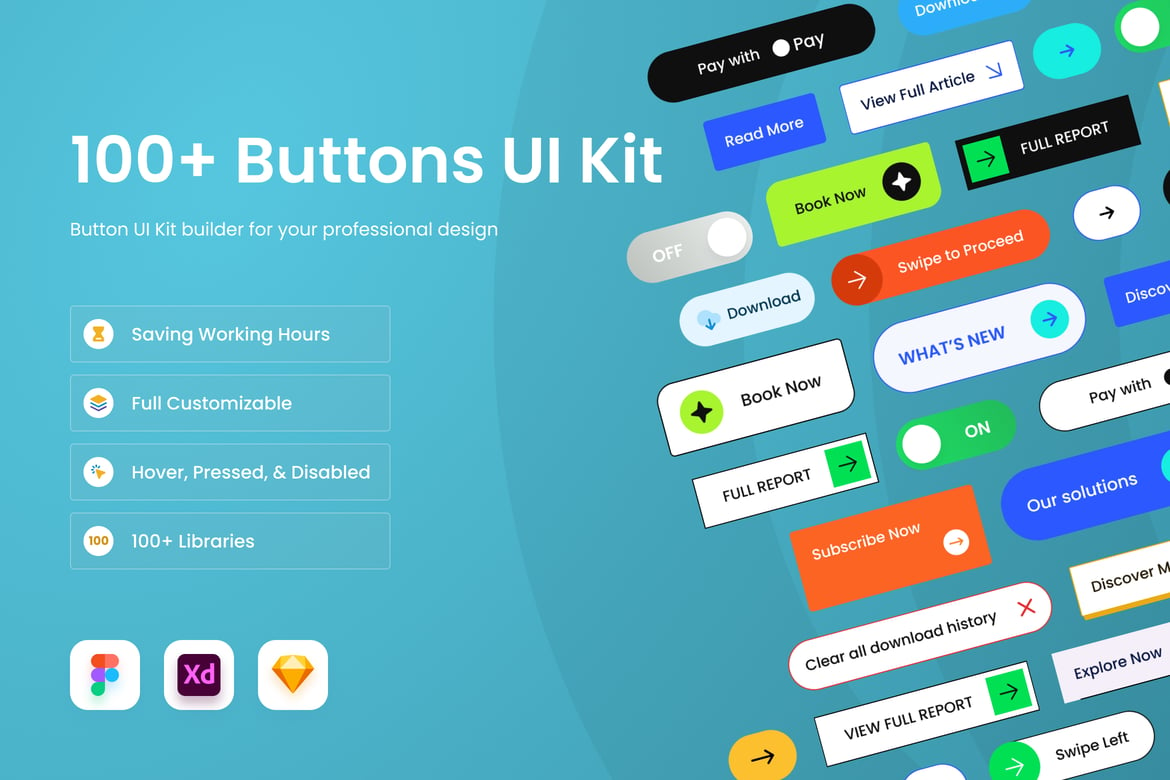 Download Buttons UI Kit Figma Design